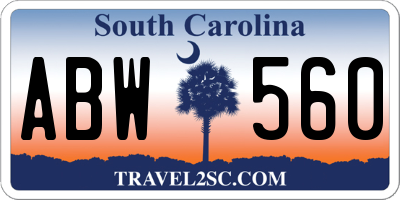SC license plate ABW560