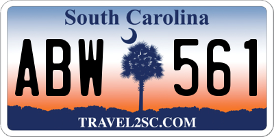 SC license plate ABW561