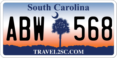 SC license plate ABW568