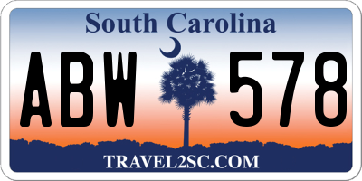 SC license plate ABW578
