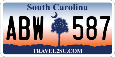 SC license plate ABW587