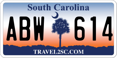 SC license plate ABW614