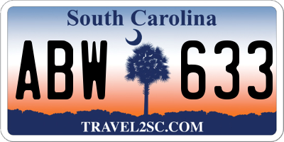 SC license plate ABW633