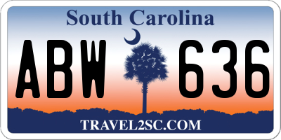 SC license plate ABW636