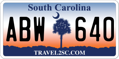 SC license plate ABW640