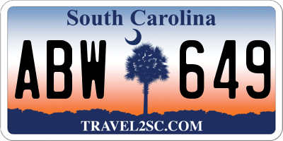 SC license plate ABW649