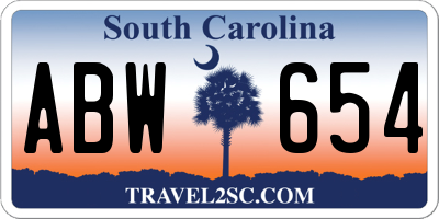SC license plate ABW654