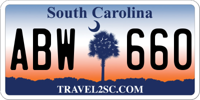 SC license plate ABW660
