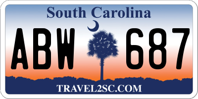 SC license plate ABW687