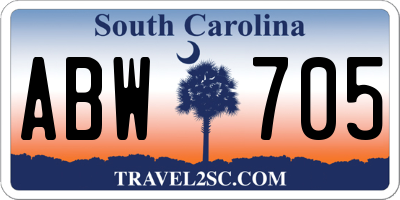 SC license plate ABW705