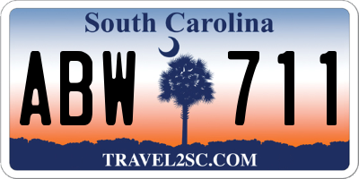 SC license plate ABW711