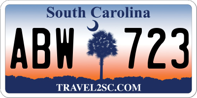 SC license plate ABW723