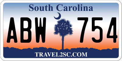 SC license plate ABW754