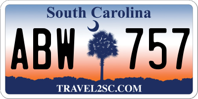 SC license plate ABW757