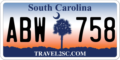 SC license plate ABW758