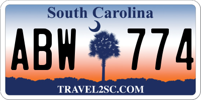 SC license plate ABW774