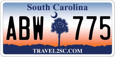 SC license plate ABW775