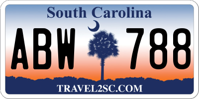 SC license plate ABW788