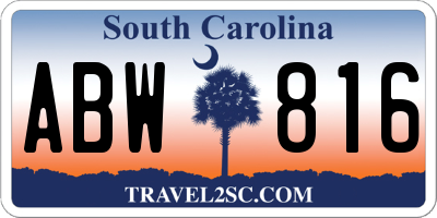 SC license plate ABW816