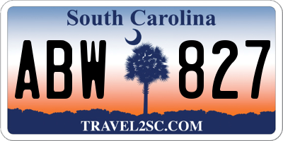 SC license plate ABW827