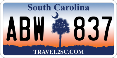 SC license plate ABW837