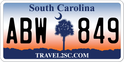 SC license plate ABW849