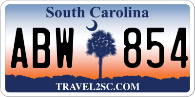 SC license plate ABW854