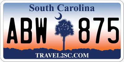 SC license plate ABW875
