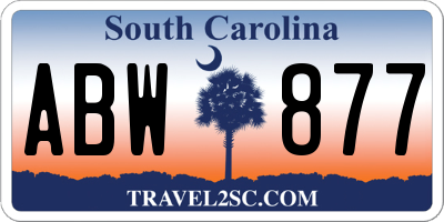 SC license plate ABW877