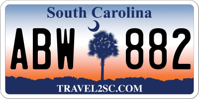 SC license plate ABW882