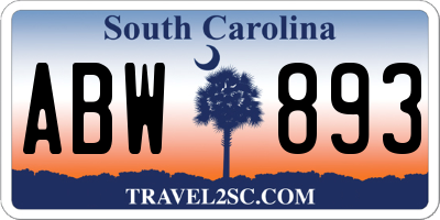 SC license plate ABW893