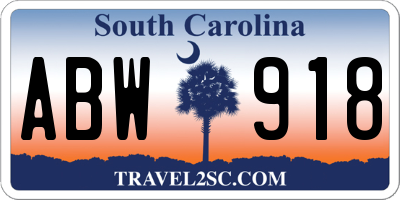 SC license plate ABW918