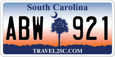 SC license plate ABW921