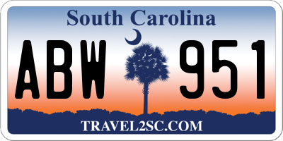 SC license plate ABW951