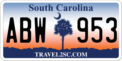 SC license plate ABW953