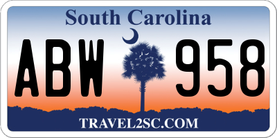 SC license plate ABW958