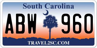 SC license plate ABW960