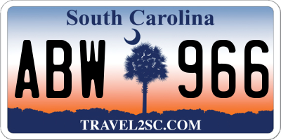 SC license plate ABW966
