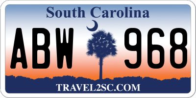 SC license plate ABW968