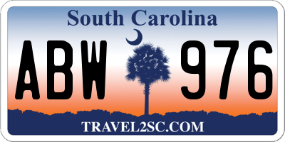 SC license plate ABW976