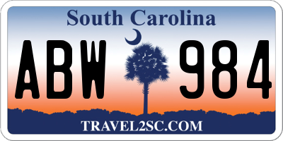 SC license plate ABW984