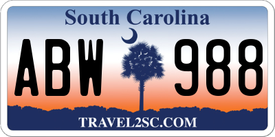 SC license plate ABW988