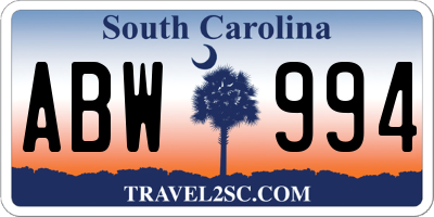 SC license plate ABW994
