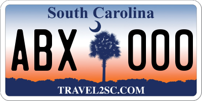 SC license plate ABX000