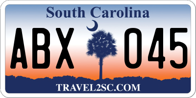 SC license plate ABX045