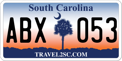 SC license plate ABX053