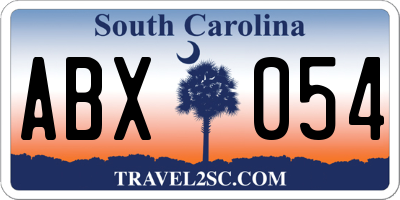 SC license plate ABX054