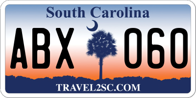 SC license plate ABX060