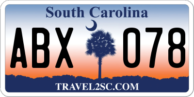 SC license plate ABX078
