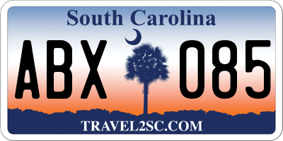 SC license plate ABX085